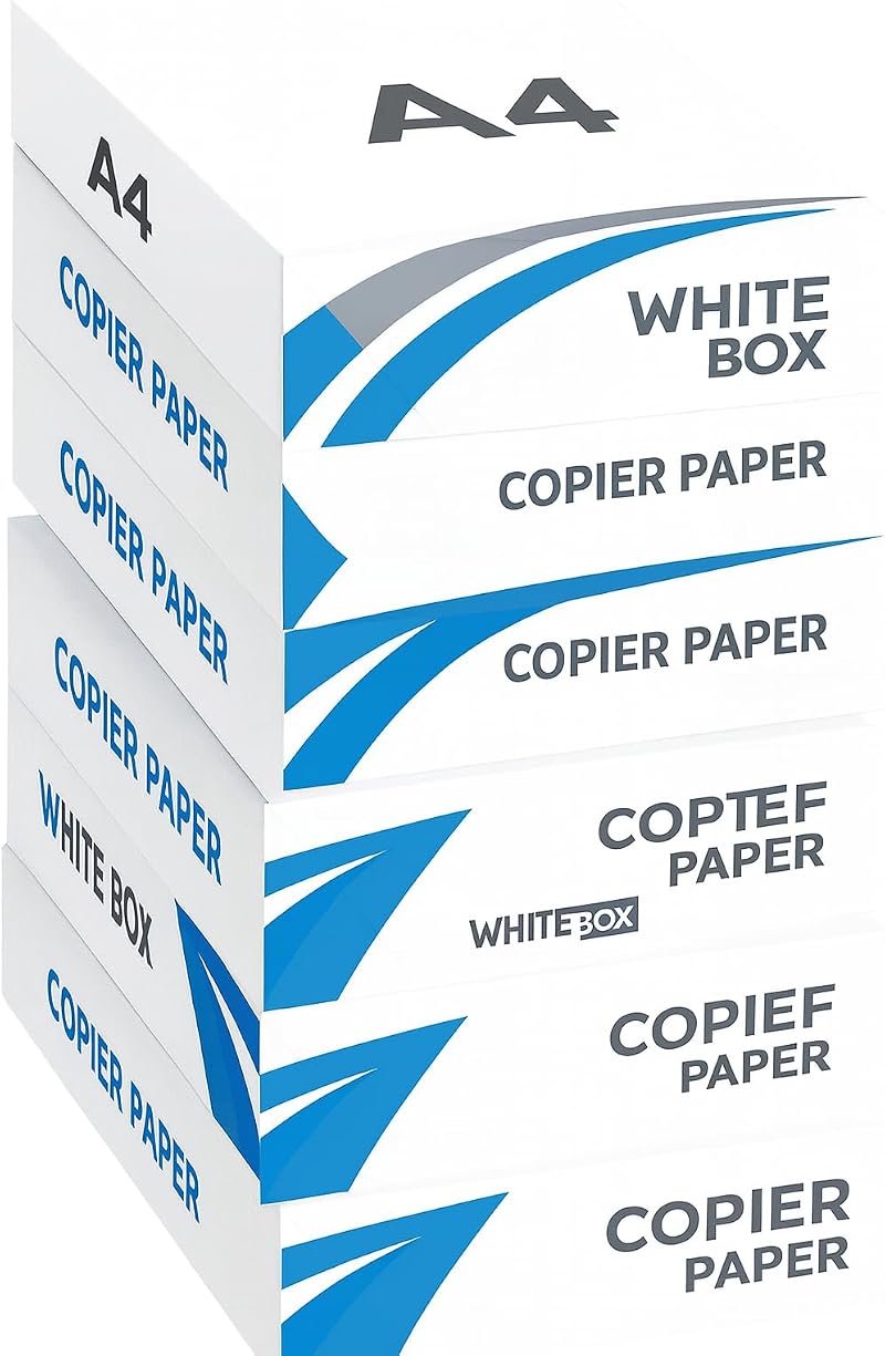 White Box Copier Printer Paper 75gsm A4 5 Reams 2500 Sheets FSC EU Ecolabel