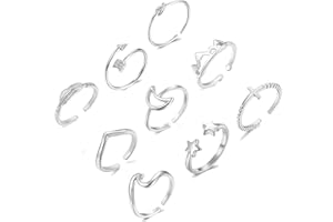 Dcfywl731 6-12Pcs Stackable Rings for Teen Girl Gifts Trendy Stuff Boho Knuckle Rings for Women Stacking Midi Rings Set Vintage Aesthetic Rings for Christmas Jewerly