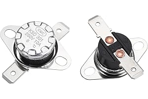 uxcell KSD301 Thermostat 5°C/41°F 10A Normally Closed N.C Adjust Snap Disc Temperature Switch for Microwave,Oven,Coffee Makers 2pcs,Bakelite Material