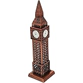 Veemoon Small Big Ben Figurine, Metal Big Ben Decor London Clock Tower Model Retro UK Landmarks Ornament Vintage UK Landmarks Decoration Collectible Travel Stuate for Office Home Decoration, 7" Heigh