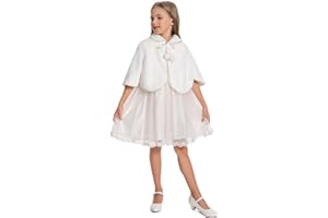 Hotshawl Girl's Winter Warm Cape Faux Fur Wraps Cape Sweet Princess Shoulder Capes