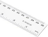 Westcott 12-Inch 300 mm Plastic Ruler Clear Millimetres Inches view 2