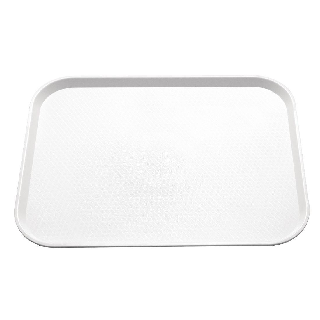 Olympia Kristallon Fast Food Tray, Medium Size: 415 x 305 mm/ 16.25 x 12 inch, White Polypropylene, Plastic Rectangular Restaurant Serving Tray, Commercial Bistro and Home Use, GF996