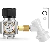 Co2 Regulator 0-90 PSI Corny Keg Mini Co2 Regulator Fits 74g Co2 Cartridge | 5/8-18UNF Thread Co2 Regulator Aquarium | Portable Mini Keg Charger Soda Keg Regulator with Ball Lock Quick Disconnect