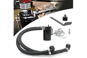RULLINE Oil Catch Can Reservoir Tank Kit Polish Baffled Compatible with 2011-2019 Ford F150 2.7EB 3.5EB 5.0 Passenger Side wi