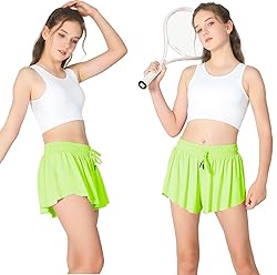 AIOIC Girls Butterfly Shorts Kids Flowy Shorts