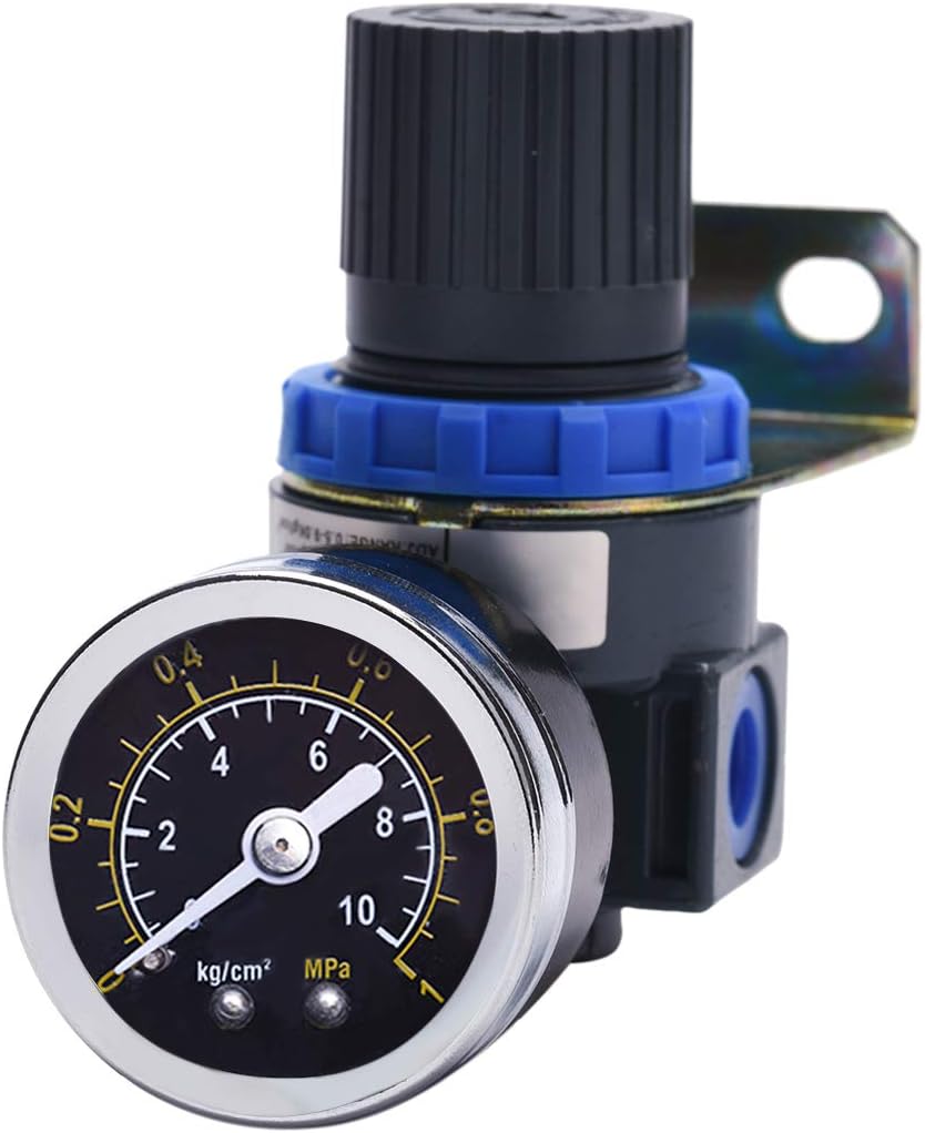 ZHONG AN Air Pressure Regulator-Air Control Vlave with Gauge with Bracket for AIR Compressor Tool Systems 1/4" NPT