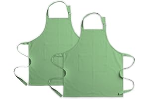 CALICOT Kitchen Apron for Men Women|Adjustable with Pocket Cloth Apron|Baking Banquet Cafe Chef Apron|Thanksgiving Christmas BBQ Gift