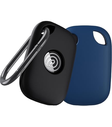 Silicone Protective Case For Tile Pro (2024) - Shockproof Cover With Keychain, White & Blue