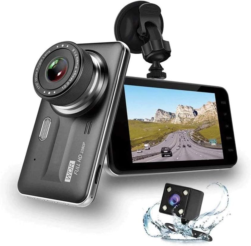 ZCD 1080p HD Dash Cam， FHD DVR Car Driving Recorder 4 Inch IPS Screen 170&deg; Wide Angle, Night Vision, G-Sensor, Loop Recording, Motion Detection, Parking Monitor