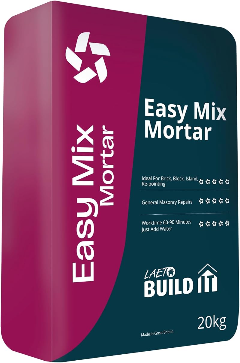 Laeto Easy Mix Mortar 20kg Ready Mixed Bedding Patching Indoors Outdoors