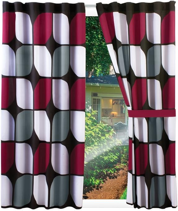 colchas concord cartagena cortina decorativa color vino estandar