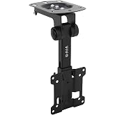VIVO Black Fold-up Ceiling Mount for 13-27 in Flat Screens, MOUNT-M-FD27 | Solid Steel, Manual Folding Ceiling Mount, Tilt Roof, Under Cabinet Mount for LCD TVs and Monitors