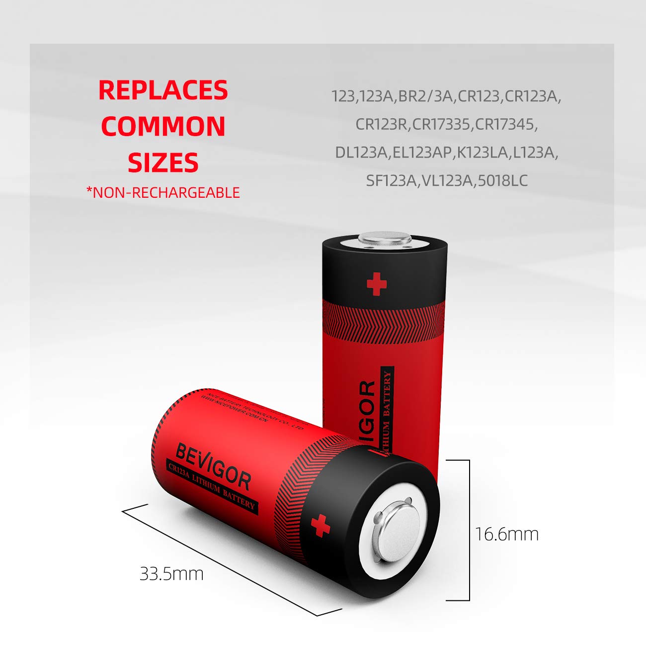 Bevigor CR123a 3v Lithium Battery, CR123a Battery, 10Pack 1500mAh 123 Batteries Lithium, CR123 Arlo Camera Battery, PTC Protected for Camera Flashlight Alarm Smart Sensor Microphones【Non-Rechargeable】
