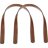 MECCANIXITY Adjustable Leather Purse Strap Replacement, 28-52 Inch Soft PU Crossbody Bag Straps Leather Belt with Wristlet for Handbags Wallet Shoulder Crossbody Bags, Brown/Silver