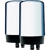 Brita Water Filter Replacements for Sink, Faucet Mount Water Filtration System for Tap Water, Reduces 99% of Lead, Chrome, 2 