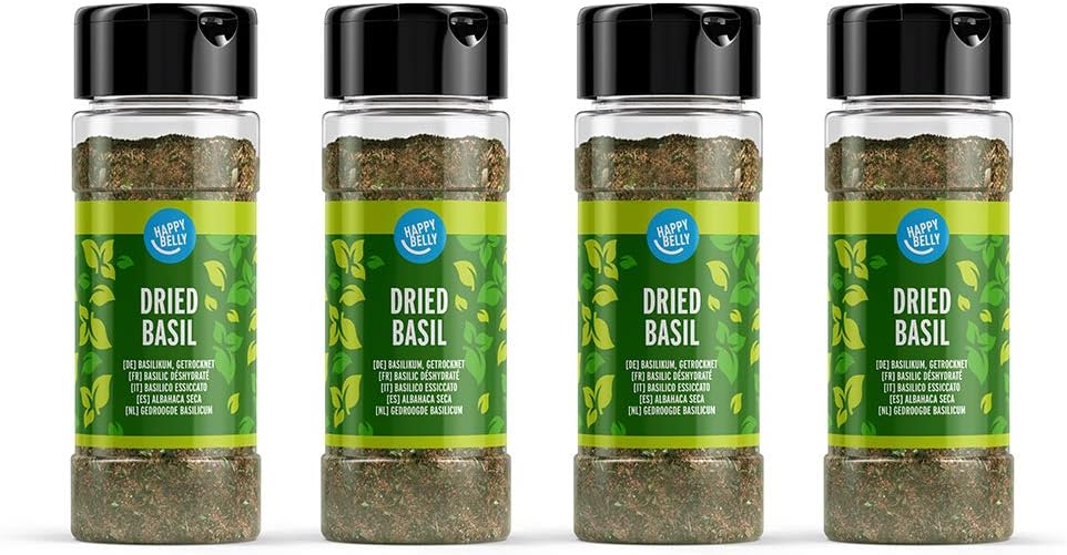 Amazon Brand - Happy Belly - Albahaca seca - 4x15g: Amazon.es ...
