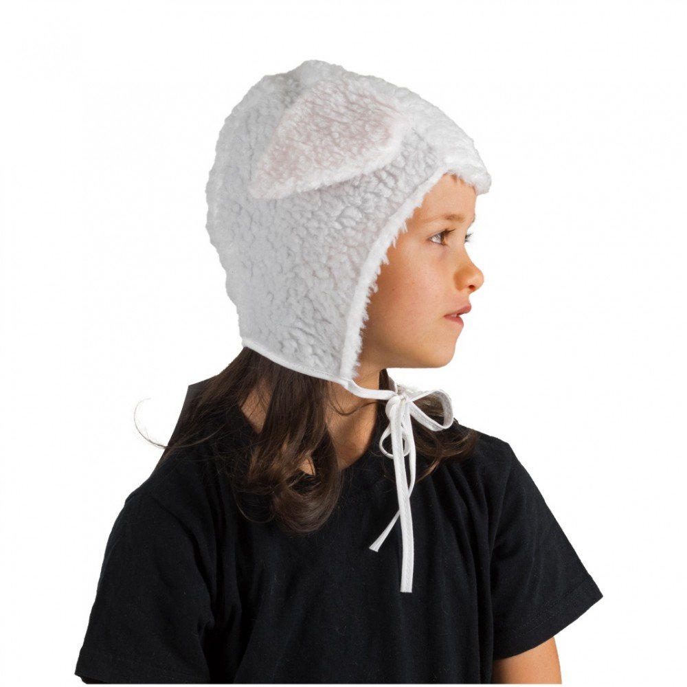 Peosaard Costume de Mouton, Chapeau d'agneau pour Filles, Joli Chapeau de Mouton Dessin animé avec Sangle, Bonnet Y2k, Couvre-Chef d'hiver, Accessoires Photo Cosplay, Fournitures fête, Costume 'orei