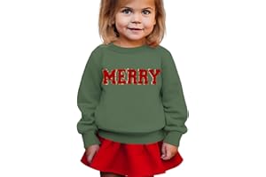 BOUTIKOME Merry Christmas Sweatshirt Toddler Baby Girl Glitter Patch Merry Shirts Xmas Pullover Holiday Tops Winter Clothes