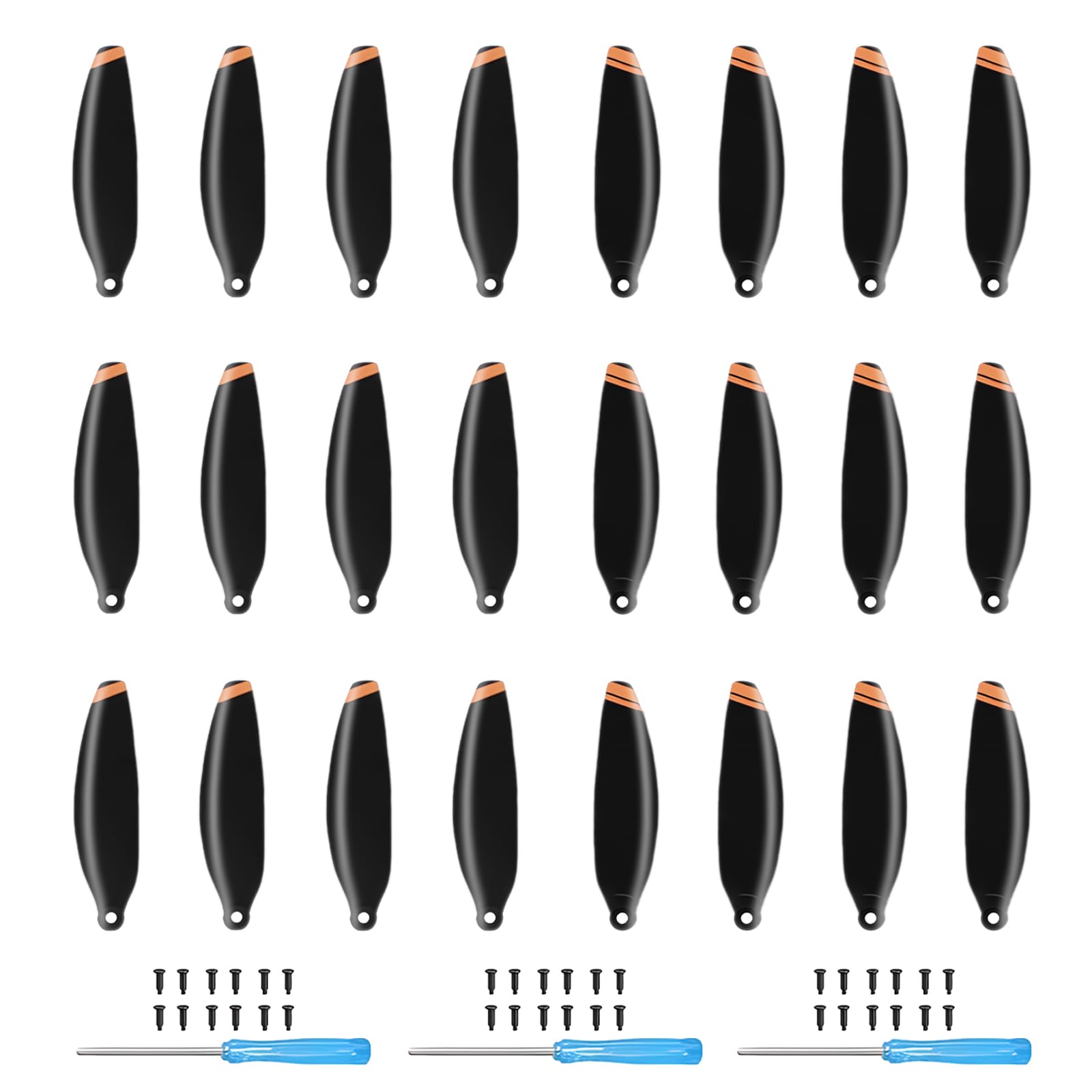 Tosiicop Propeller for DJI Mini 4K, Mini 2/2 SE, 24Pcs Replacement 4726FM Prop Blade Low Noise Wing Mavic Series 4K 2 SE Drone Accessories with Screws & Screwdrivers Orange — image 1