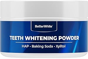 BetterWhite Teeth Whitening Powder - Hydroxyapatite, Remineralizing, Non-Sensitive Formula - Dentist-Approved Tooth Stain Remover & Polisher - Fluoride-Free - 6 Month Supply (40g)