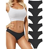 tichers Seamless Women's Underwear - No Show Bikini Panties & Briefs, 6-Pack
