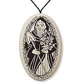 Touchstone Pottery Saint Fiacre Porcelain Medal on Braided Cord | Patron of Gardeners, Florist & cab Drivers