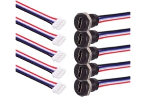 CY Connector 5pcs/Set DIY OEM Type C Female Socket to 4Pin Header Cable Pitch=2.0mm Panel Mount Type DC 5V Power Data