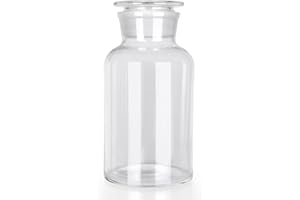 Kestun 2500ml Lab Borosilicate Glass Reagent Bottle,Wide Mouth Clear Glass Storage Bottle with Ground Stopper,Decorative Bottles/Vase