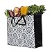 ReBagMe Extra Large Very Strong Reusable Grocery Bag - Laminated Recycled Shopper Tote - Very Large Gift Bag - Great Waterproof Beach Bag (19x17x8 Inches, Damask)