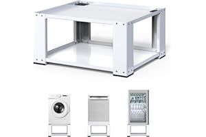 Matalde 28" Washer and Dryer Pedestals Fit 27 and 28 Inch, Laundry Pedestal Stand for Washer and Dryer ,Alloy Steel Washing Machine Stand Raiser, Washer Dryer Pedestal 15.75'' Height White