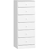 Prepac Astrid Tall White Dresser: 16.5"D x 19.75"W x 50"H, 6-Drawer Chest for Bedroom by Prepac - Perfect Chest of Drawers fo