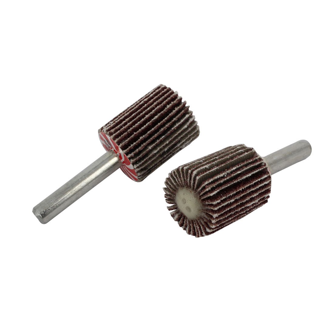 Sourcingmap 6mm Shank 20mm Dia Cylindrical Head Emery Cloth Abrasive Flap Wheel 2pcs