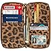 Travel Document Organizer - RFID Passport Wallet Case Family Holder Id Wristlet (Leopard)