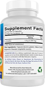 Best Naturals L-Citrulline 1500mg per Serving - 90 Caps - Non-GMO Gluten Free view 6