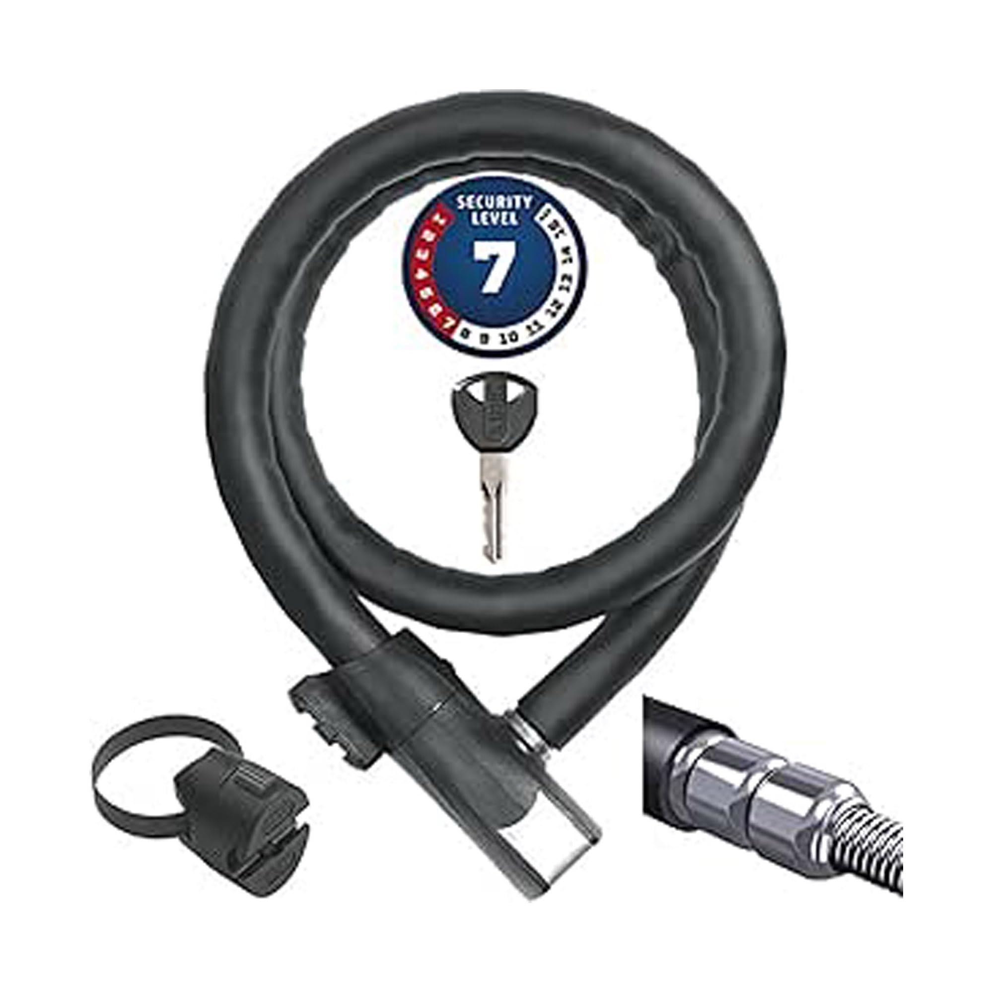 ABUS armoured cable lock Steel-O-Flex Centuro 860 - with QuickSnap RBU holder - cable lock made of steel cable with armour made of steel sleeves - security level 7