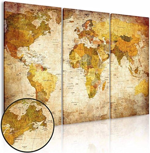 (Frameless) Canvas Prints Map Art, NLEADER Retro Style World Map 135x90 cm( 53x35.4 in) (Frameless)