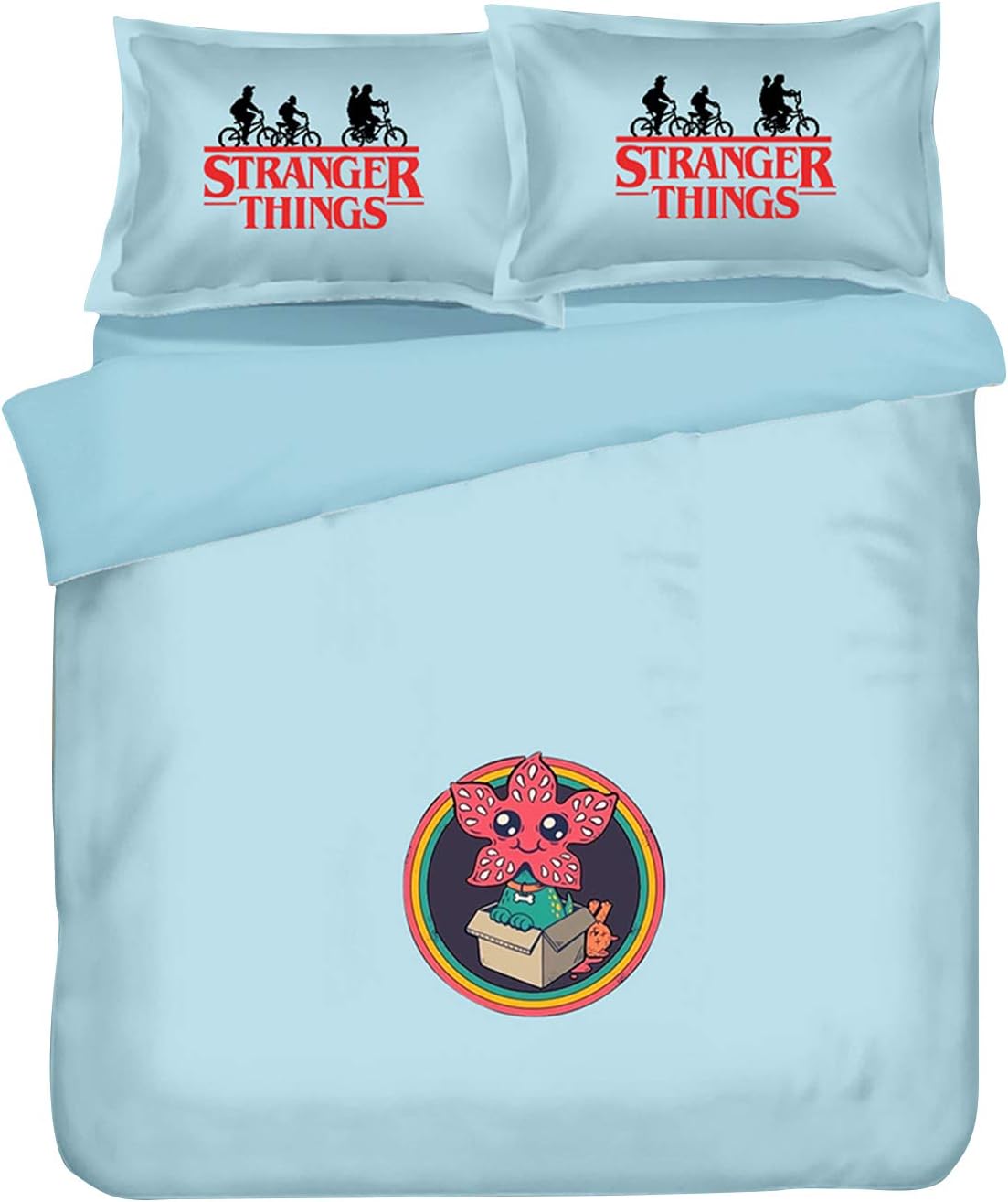 Stranger Things Bedding, Men Women Stranger Things Inspire Design 3D Printed Soft Duvet Cover Set Unisex Boys Girls 3PCS Bedding Sets Include 1 Duvet Cover, 2 Pillowcases (A,TWIN(173*218cm)-3pcs)