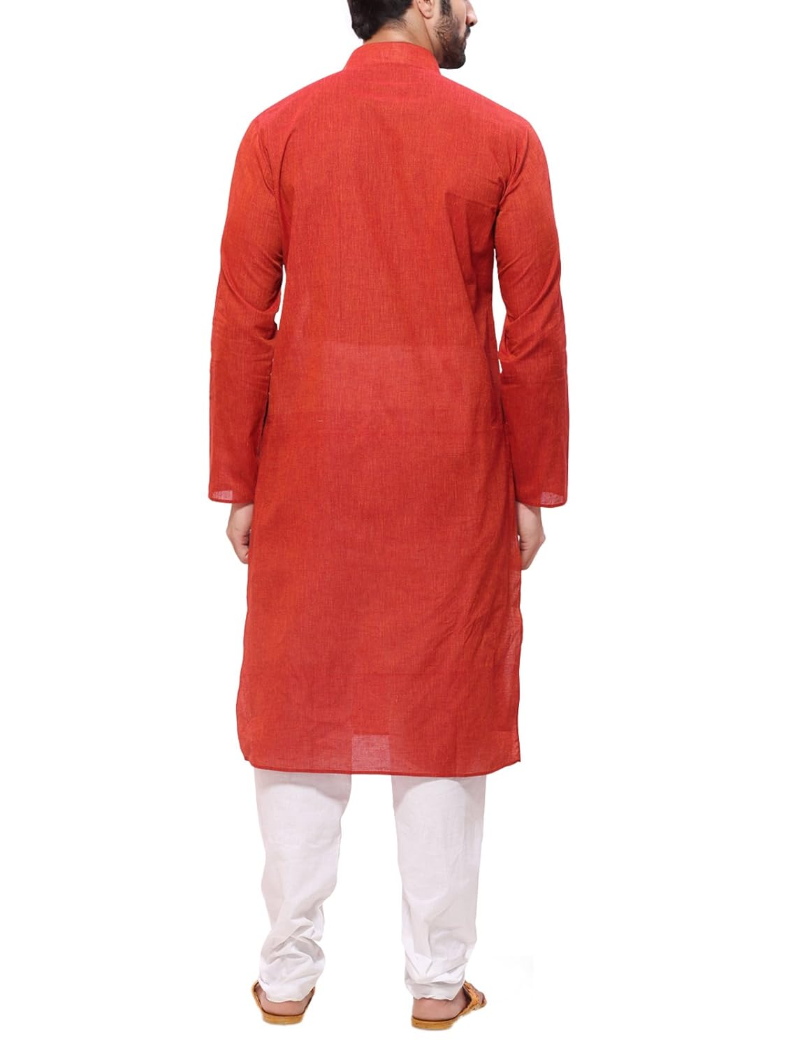 rg designers men's handloom red a kurta pyjama