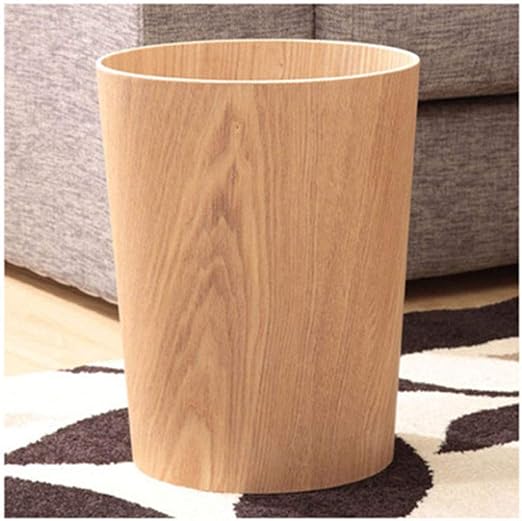 Solid Wood Trash Bin Vintage Storage Bin Office Paper
