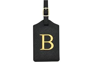 CHOIEO Luggage Tag PU Leather for Suitcase Baggage Handbag Travel Bag Label Suitcase Tag Label Tag w. Name Card & Privacy Cover (B)