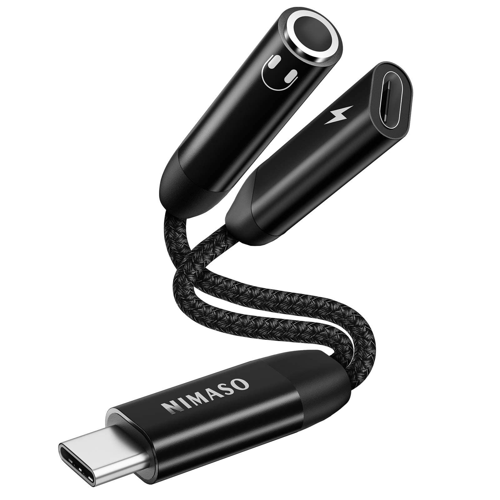 NIMASO USB C to 3.5 mm Jack Adapter, Typc C to 3.5mm Aux Headphone Adapter Hi-Res DAC Chip PD 60W Fast Charging For Sumsung S23/S22 Ultra/Note20,Huawei P50/P40/P30 Pro,Google Pixel 4XL,Xiaomi 6/8