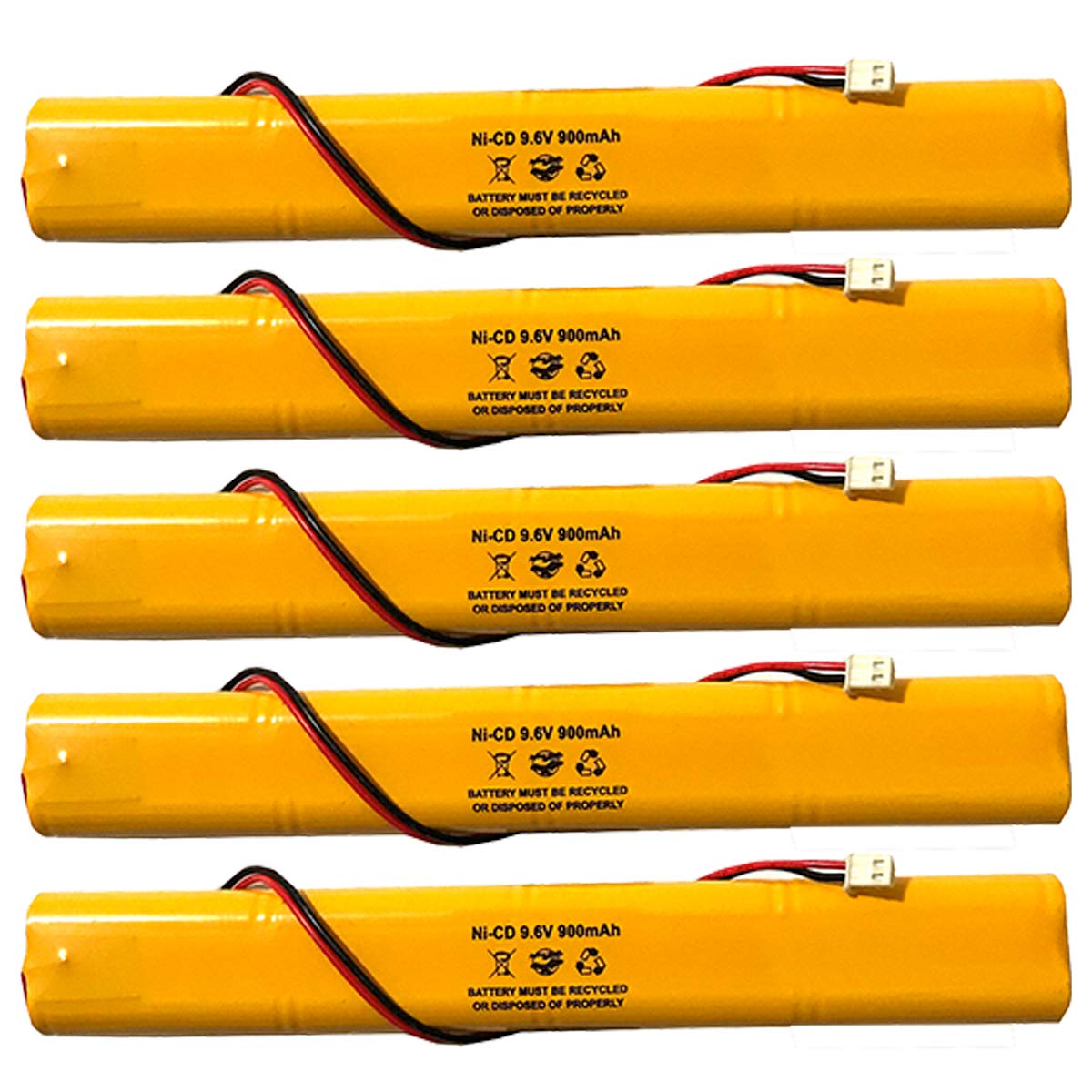 (5 Pack) BAT9.6V700 9.6v 900mAh Exit Sign Emergency Light ELBB003 Lithonia ELB-B003 Unitech NiCad Ba