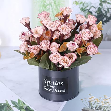 Amazon カタク Kataku 造花 風水 バラ ローズ 花瓶付き 観葉植物 本物にそっくり おしゃれ プレゼント 贈り物 お祝いに 結婚式 リビング ベランダ 玄関 喫茶店 置物 枯れない花 造花 インテリア お部屋が明るくなる ピンク 造花 オンライン通販