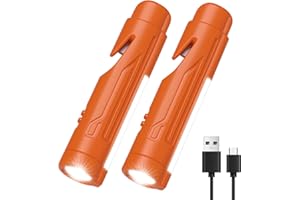 KnLnny Ware Automotive Escape Tool, Window Breaker,Seatbelt Cutter, Car Flashlight,Emergency Kit Self Defense Accessories, 5 in1 Auto Tactical Gear, SOS Flashing, USB Charging, Magnetic Attraction