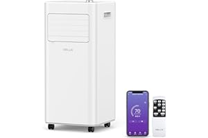 DELLA Smart WiFi Enabled 8000 BTU Portable Air Conditioner Cools Up To 350 Sq. Ft. Work with Alexa,Geo Fencing Cooling, Dehumidifier & Fan Portable AC Unit w/Remote Control & Window Kit,