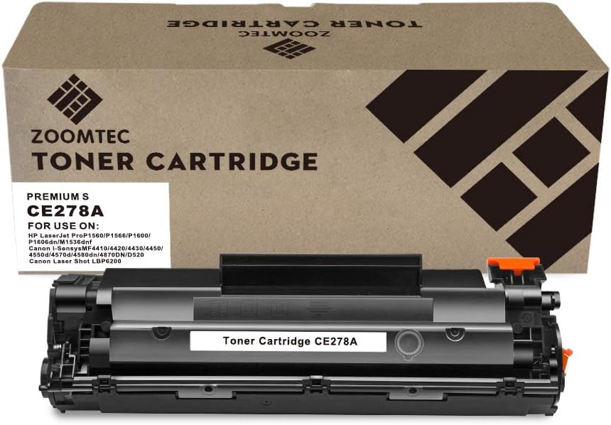 ZOOMTEC CE278A 78A Toner Cartridges Compatible for HP Laserjet Pro P1606, P1606DN, P1600, P1560, P1566, M1536DNF, M1536 MFP