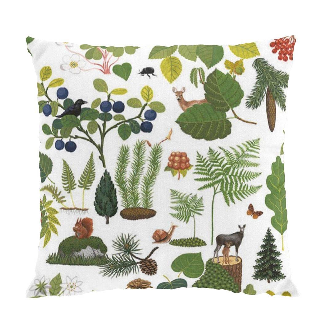 Arvidssons Textil Skogsliv Green Cushion Cover 47 x 47 cm