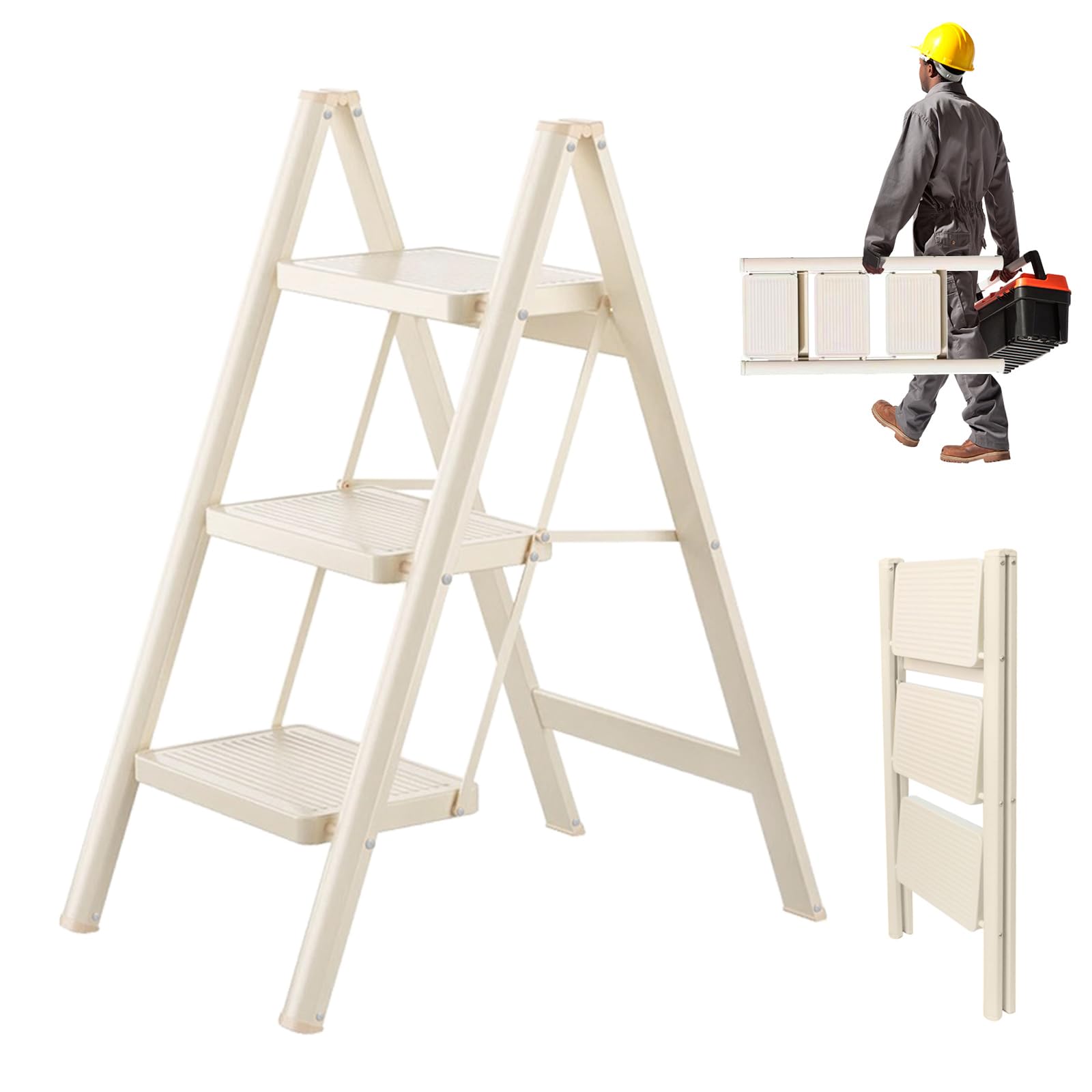 3 Step Ladder, Step Stool for Adults, Protable