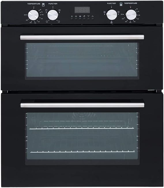 SIA DO101 60cm Black Built Under Double Electric Fan Oven With Digital